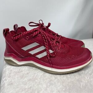 Adidas Red Athletic Shoes men’s size 7 white stripes
